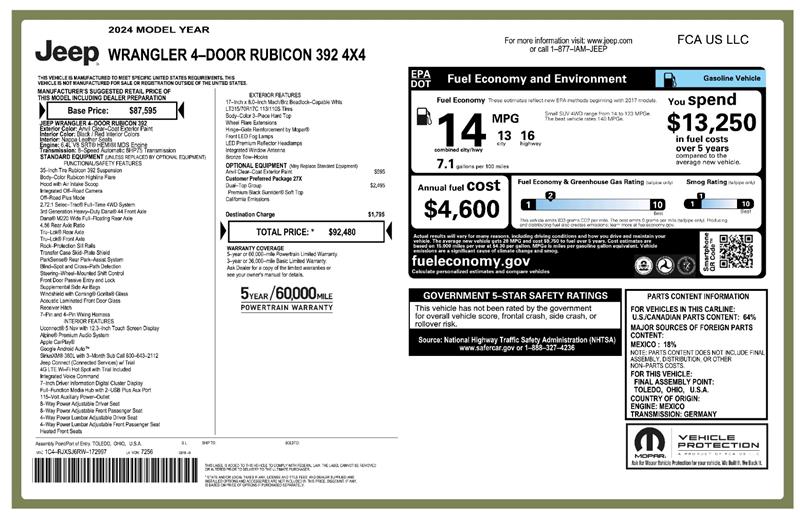 2024 Jeep Wrangler 4-Door Rubicon 392 - Photo 2