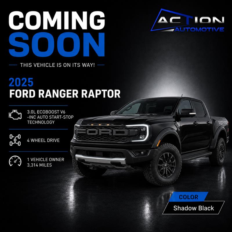 Shadow Black 2025 Ford Ranger Pickup Truck Four-Wheel Drive Automatic