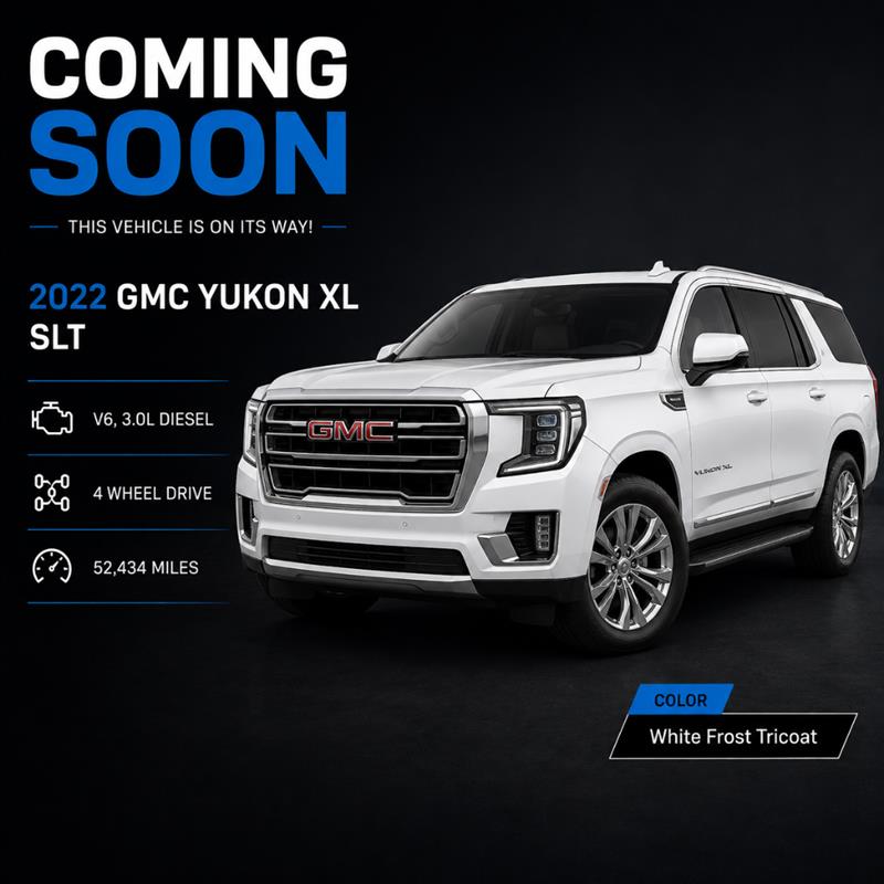 White Frost Tricoat 2022 GMC Yukon XL SLT 4WD SUV / Crossover Four-Wheel Drive Automatic