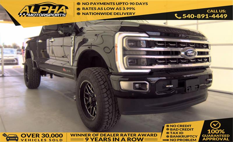 Black 2024 Ford F-350 Super Duty Platinum Crew Cab 4WD Pickup Truck Four-Wheel Drive Automatic