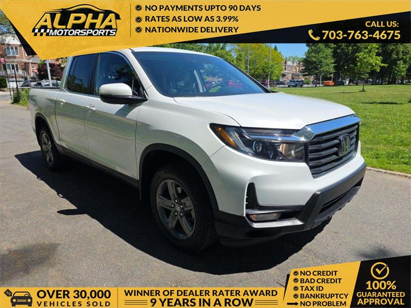 White 2023 Honda Ridgeline RTL AWD Pickup Truck All-Wheel Drive Automatic