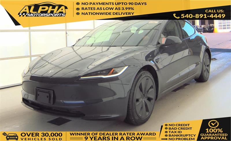 Gray 2025 Tesla Model 3 Long Range RWD Sedan Rear-Wheel Drive Automatic