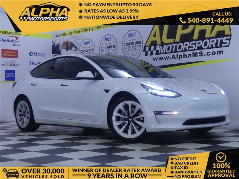 White 2021 Tesla Model 3 Sedan All-Wheel Drive Automatic