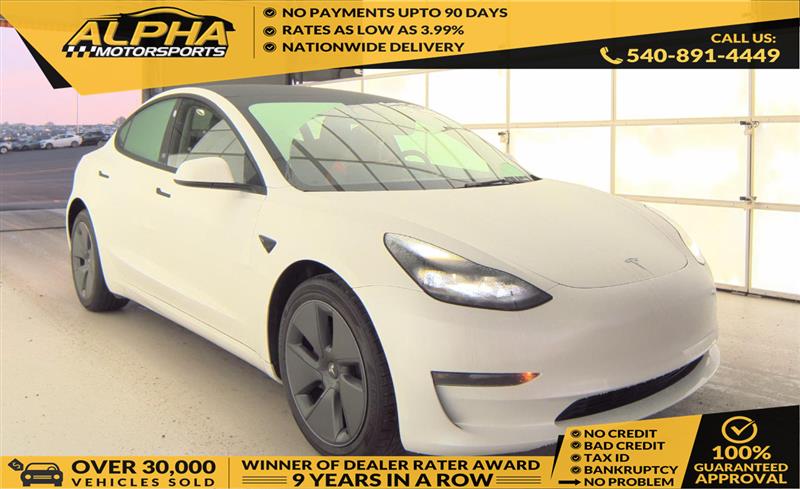 White 2023 Tesla Model 3 Sedan All-Wheel Drive Automatic