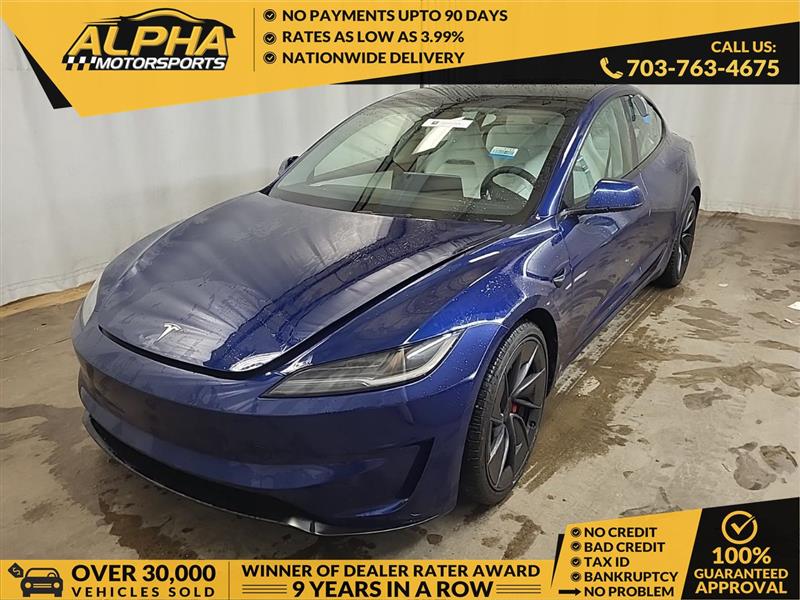 Blue 2025 Tesla Model 3 Performance AWD Sedan All-Wheel Drive Automatic