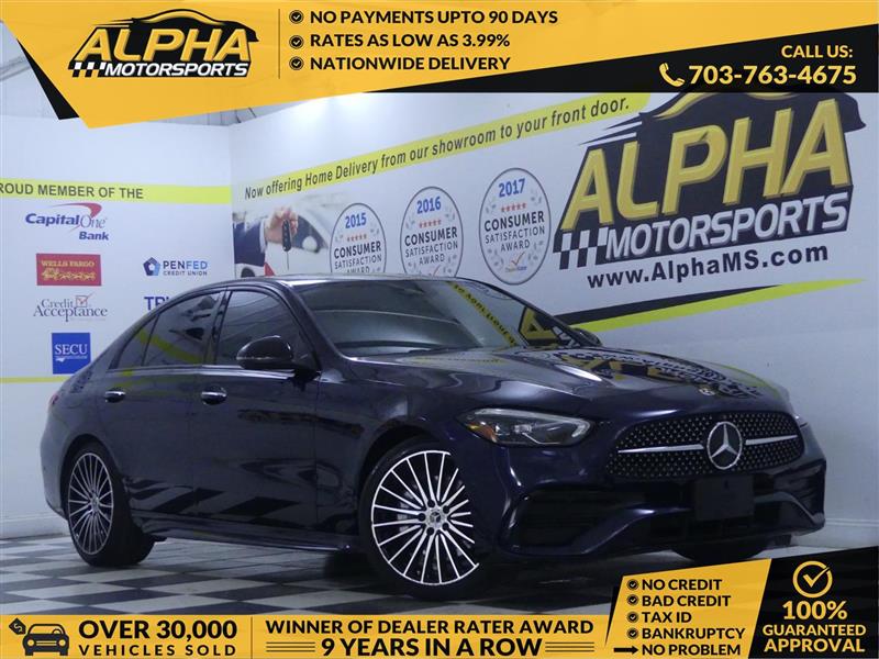 Blue 2023 Mercedes-Benz C-Class Sedan Rear-Wheel Drive Automatic