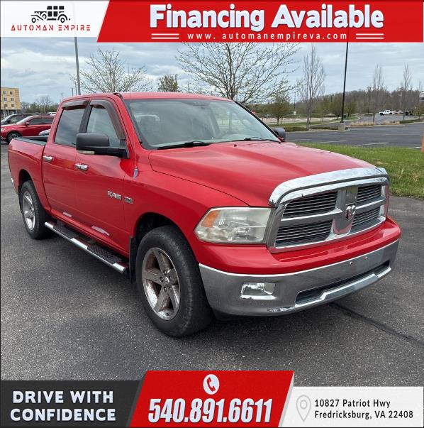 Red 2009 Dodge RAM 1500 SLT Crew Cab 4WD Pickup Truck Four-Wheel Drive Automatic