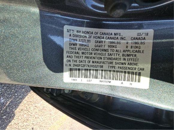 2018 HONDA CIVIC EX