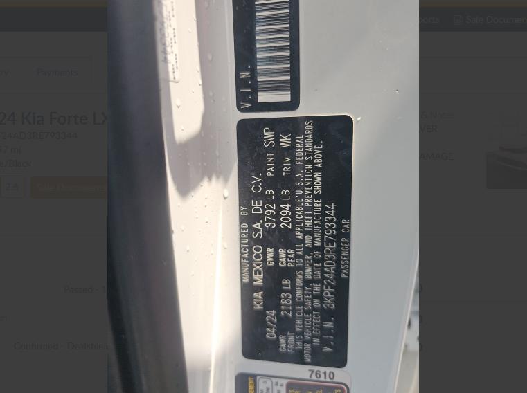 2024 KIA FORTE LXS