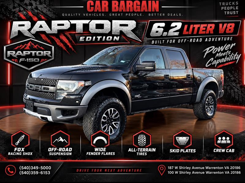 2013 FORD F-150 SVT RAPTOR W/ SUNROOF 4X4
