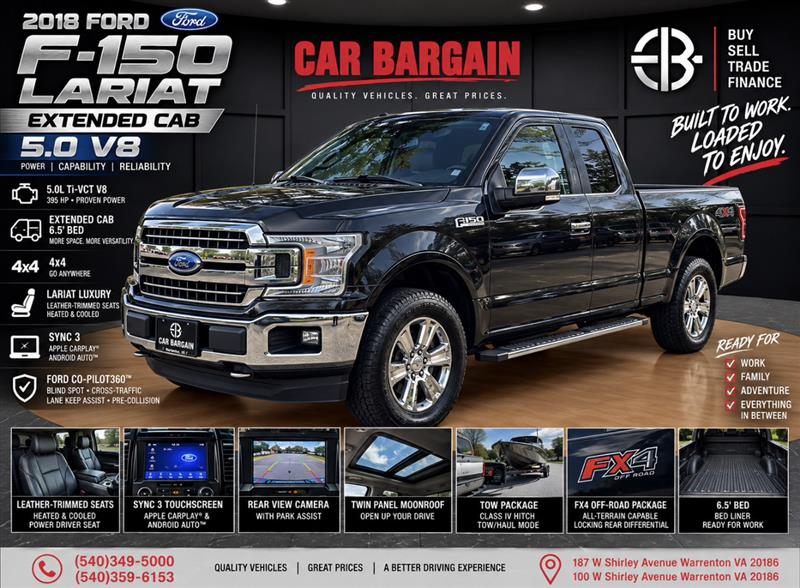 2018 FORD F-150 XLT EXT CAB 4 DOOR 5.0L V8