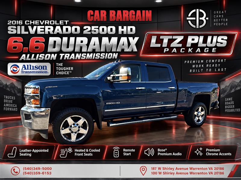 2016 CHEVROLET SILVERADO 2500HD LTZ CREW CAB 4WD w/DURAMAX PLUS & LTZ PLUS PACKAGE