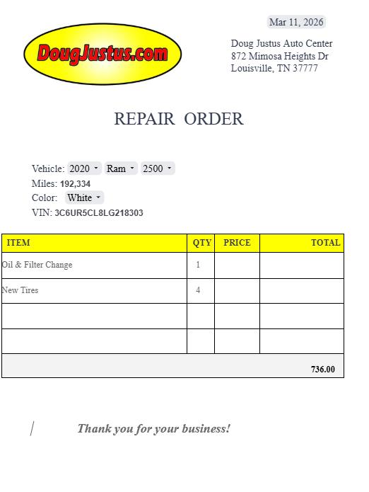 2020 RAM 2500 TRADESMAN