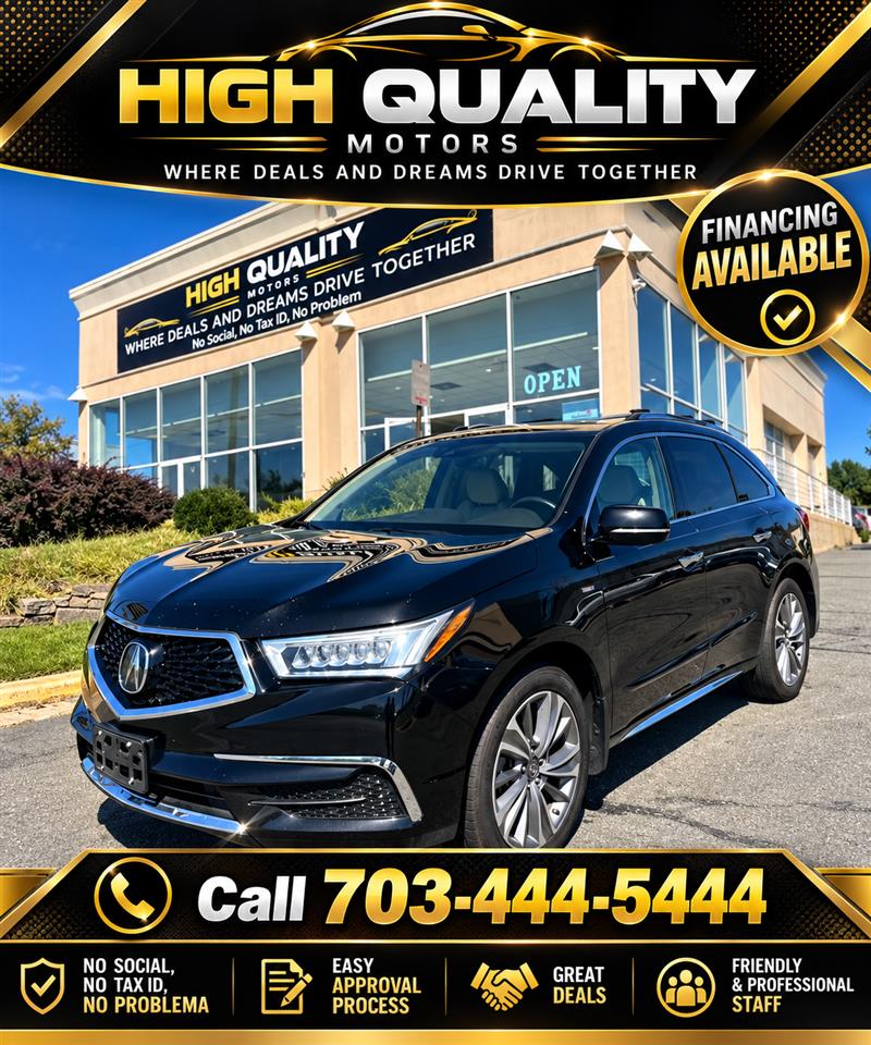 Crystal Black Pearl 2018 Acura MDX SUV / Crossover All-Wheel Drive Automatic