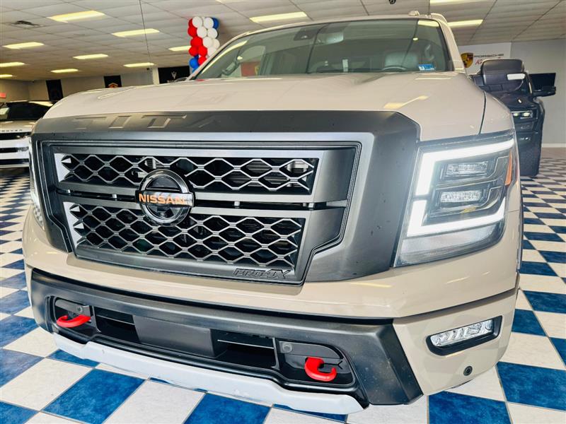 Brown (Tan) 2021 Nissan Titan PRO-4X Crew Cab 4WD Pickup Truck Four-Wheel Drive Automatic