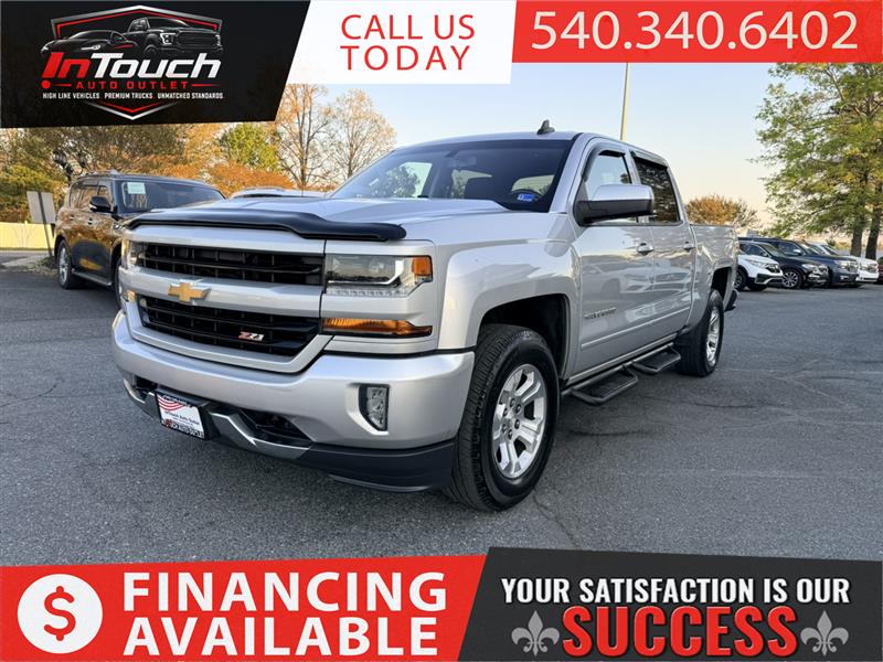 Silver 2018 Chevrolet Silverado 1500 LT Z71 Crew Cab 4WD Pickup Truck Four-Wheel Drive Automatic
