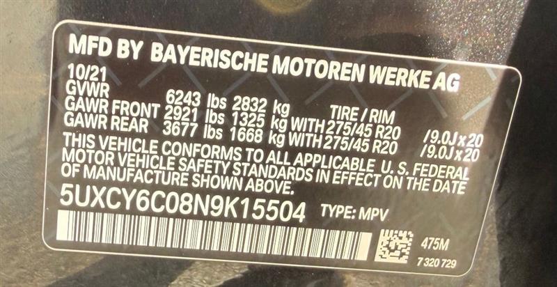 2022 BMW X6 XDRIVE40I