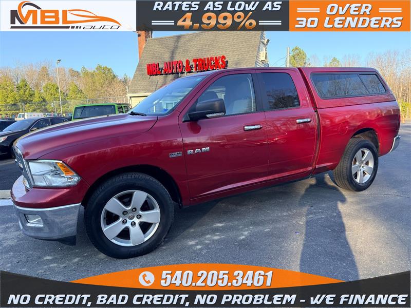 Red 2010 Dodge RAM 1500 SLT Crew Cab 4WD Pickup Truck Four-Wheel Drive Automatic