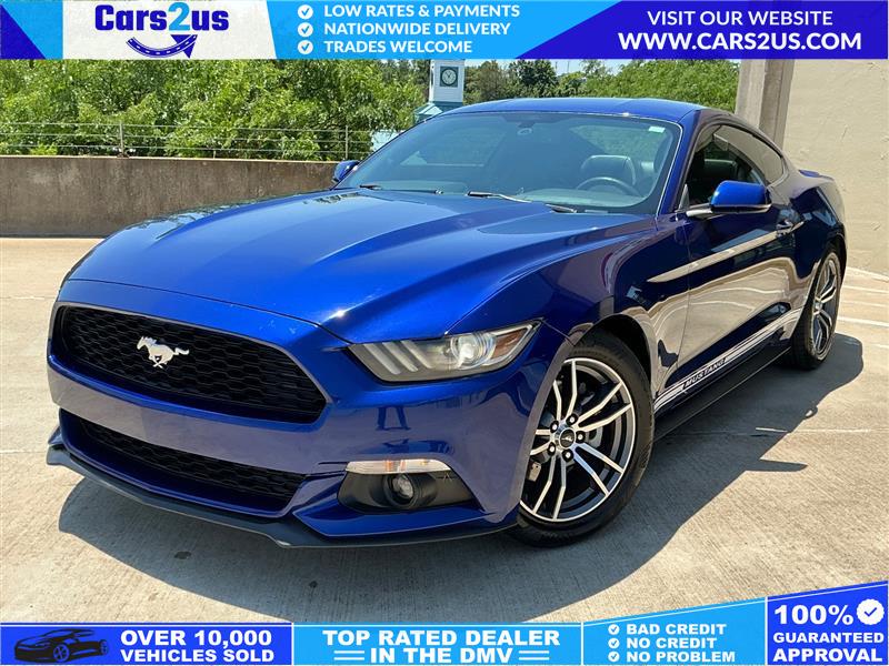 Blue 2015 Ford Mustang EcoBoost Coupe RWD Coupe Rear-Wheel Drive