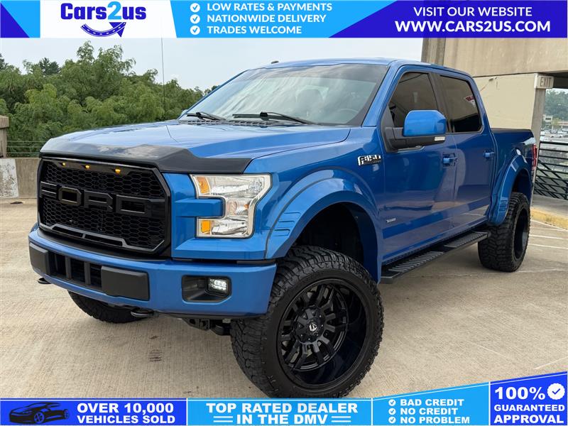 Blue 2016 Ford F-150 Pickup Truck Four-Wheel Drive Automatic