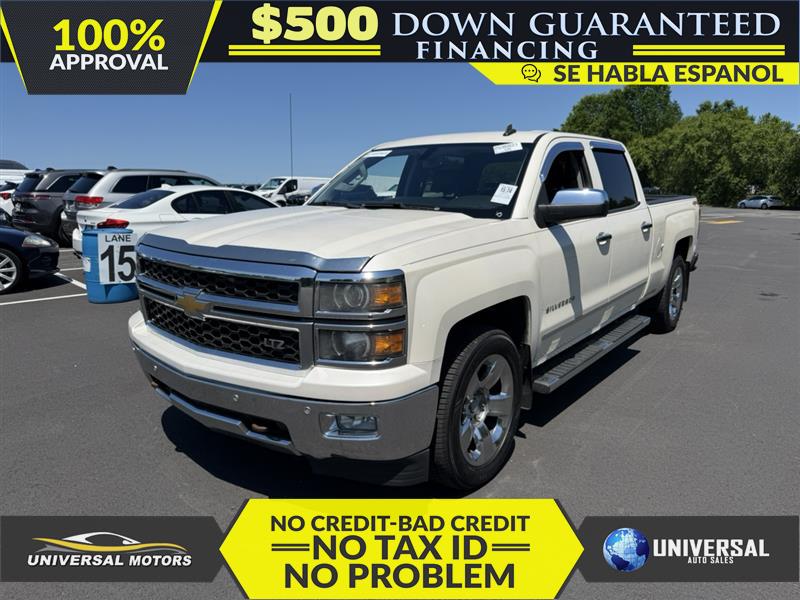 White 2014 Chevrolet Silverado 1500 LTZ Crew Cab 4WD Pickup Truck Four-Wheel Drive Automatic