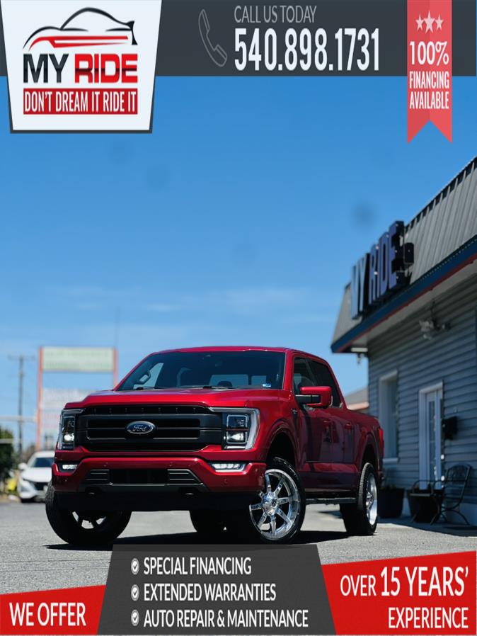 Red 2021 Ford F-150 Pickup Truck Four-Wheel Drive Automatic
